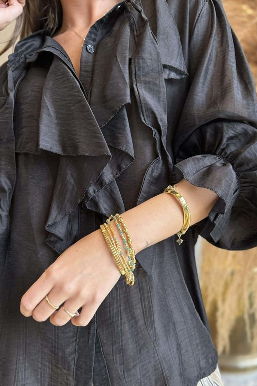 Regency Ruffle Blouse Black